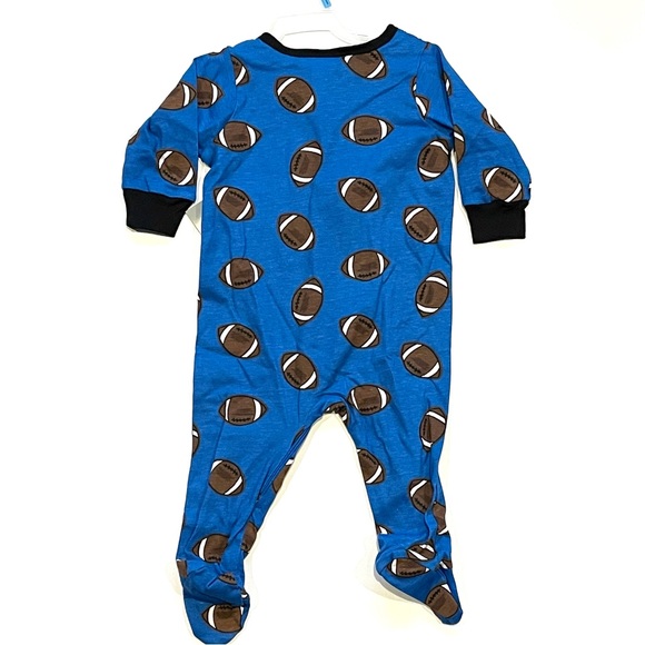 GERBER Onesie Baby Bodysuit Footballs SIZE NEWBORN 3-6M Blue Sleep & Play NWT - Picture 9 of 10